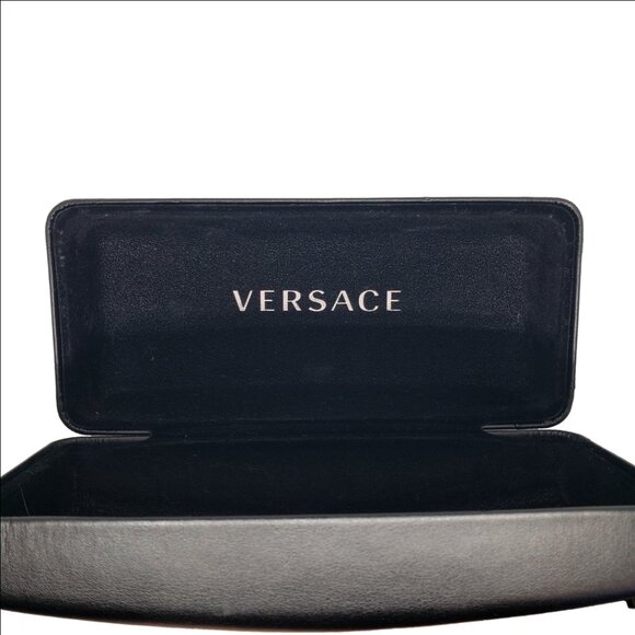 Versace Sunglasses Case Black Leather Hard Shell Designer - Picture 7 of 8